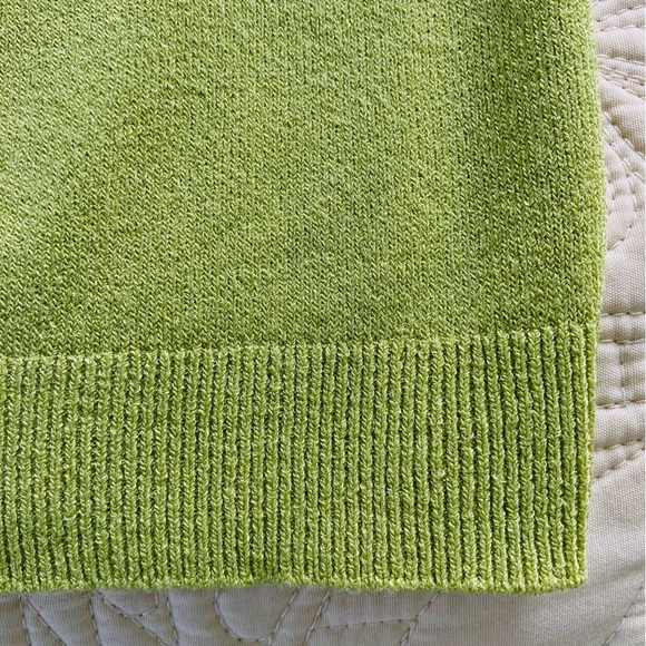 Talbots Fine Knit Square Neck Short Sleeve Sweater Pear Green (Size 1XP) - Picture 5 of 8